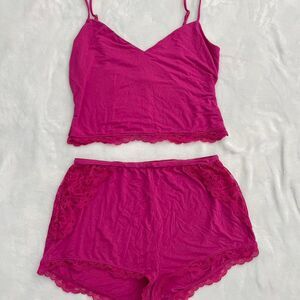 Victoria's Secret pj set women's small loungewear pink cozy